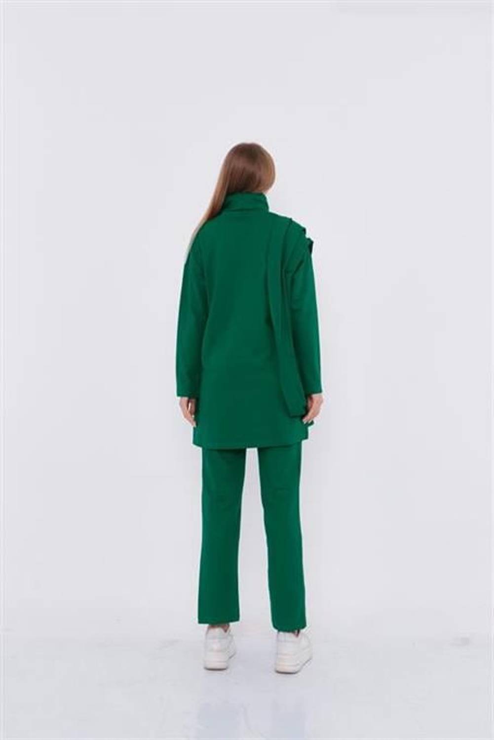 Tarçın Taş Şerit Omuz Detaylı İkili Takım - 71068 - Benetton Yeşil