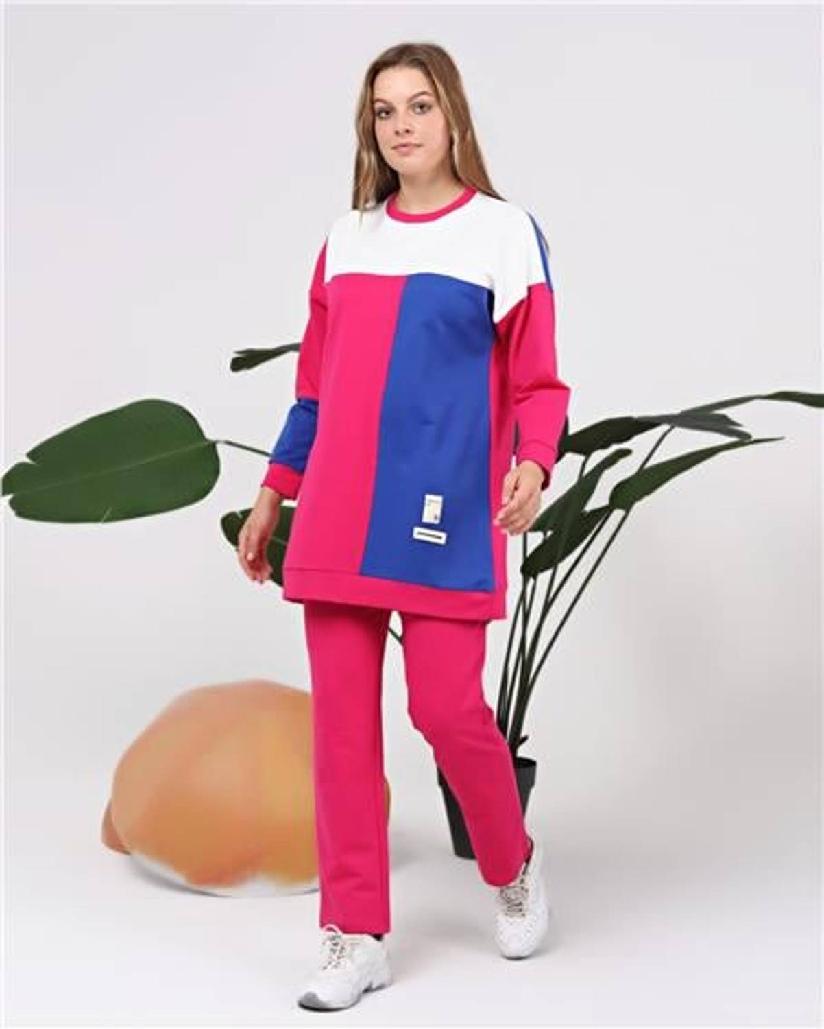 Спортивний комплект з трьома кольорами переходу, модель ALYA, фуксія, розміри 38-46