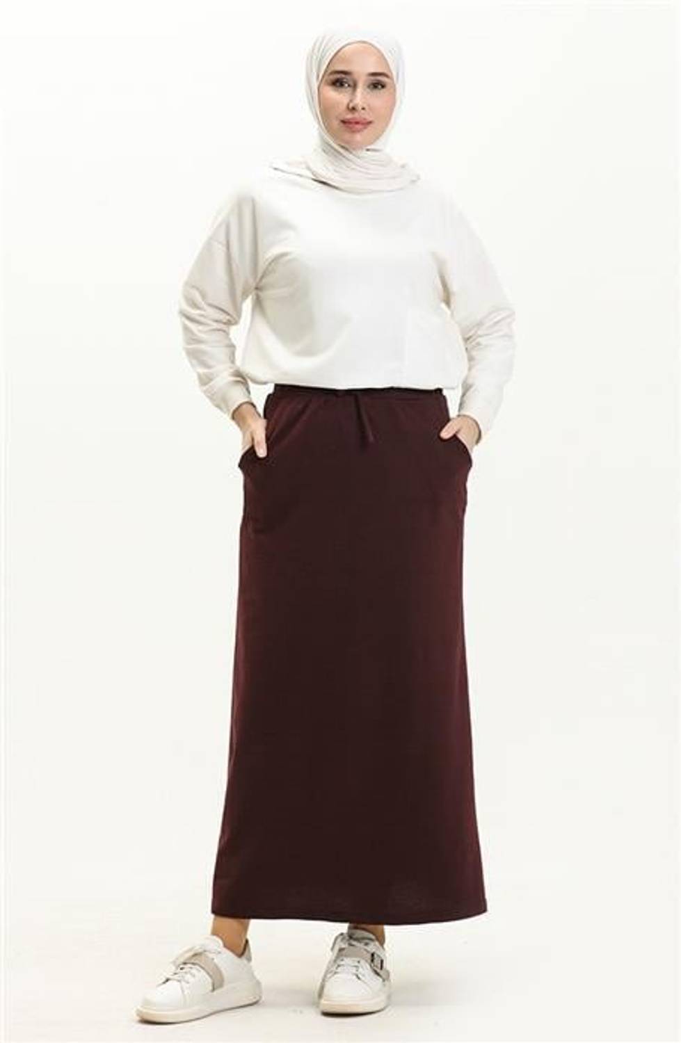 Tie Waist Pocket Sports Skirt - Plum - AK02004.00152
