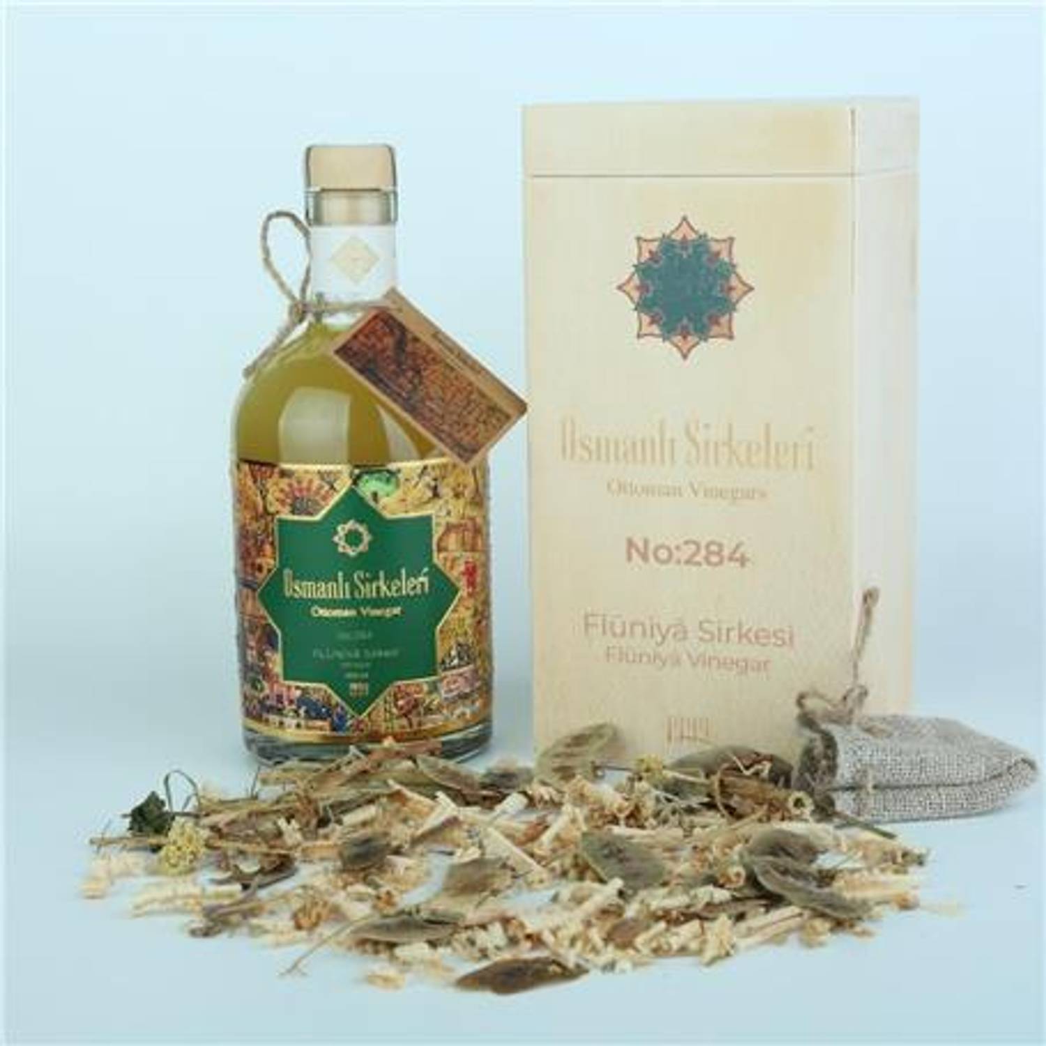 خليط إنفيوجن - 04. خل فلونييا - 500 مل  إنتاج خاص مضاد للالتهابات في براميل خشبية بأسلوب عثماني مع زجاجة حساسة للشمس