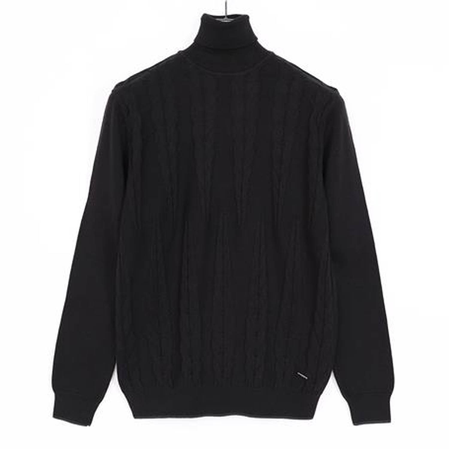 Erkek Uzun Kol Balıkçı Yaka Triko Kazak - 189231 - Siyah