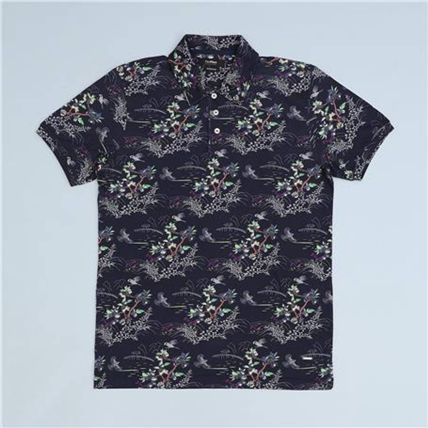 تي شيرت قصير الأكمام بتصميم رجالي بياقة بولو - PLD-470 - لون كحلي