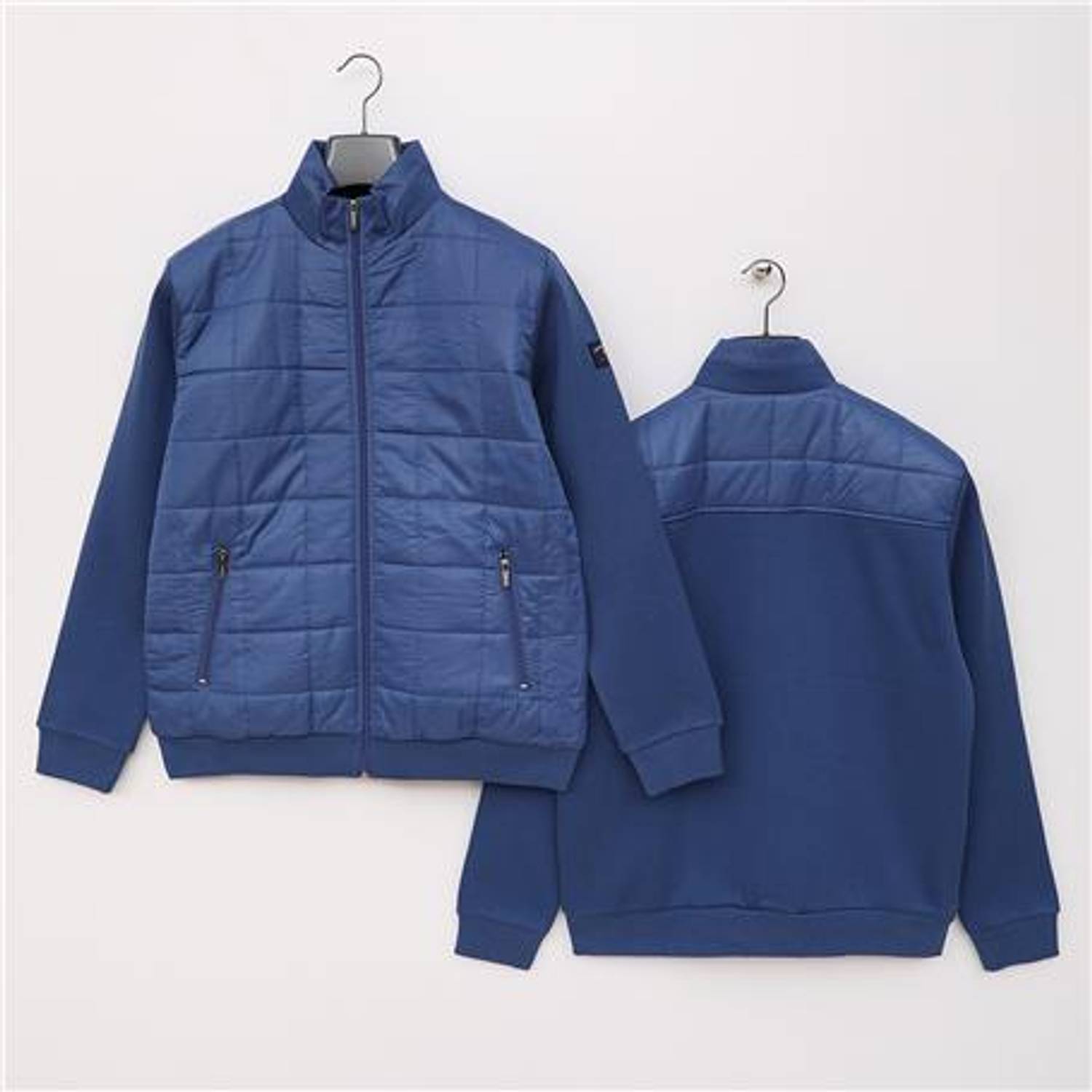 معطف رجالي مريح بقصة مريحة وشريط جانبي - CZT-176 - لون إنديغو