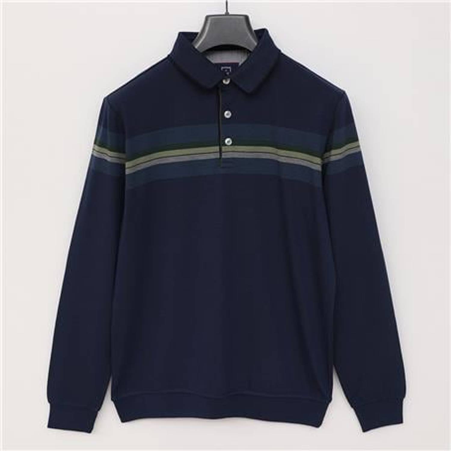 Чоловічий трако з довгим рукавом і коміром-поло, кольору морської хвилі, розміри: XL, L, M, XXL