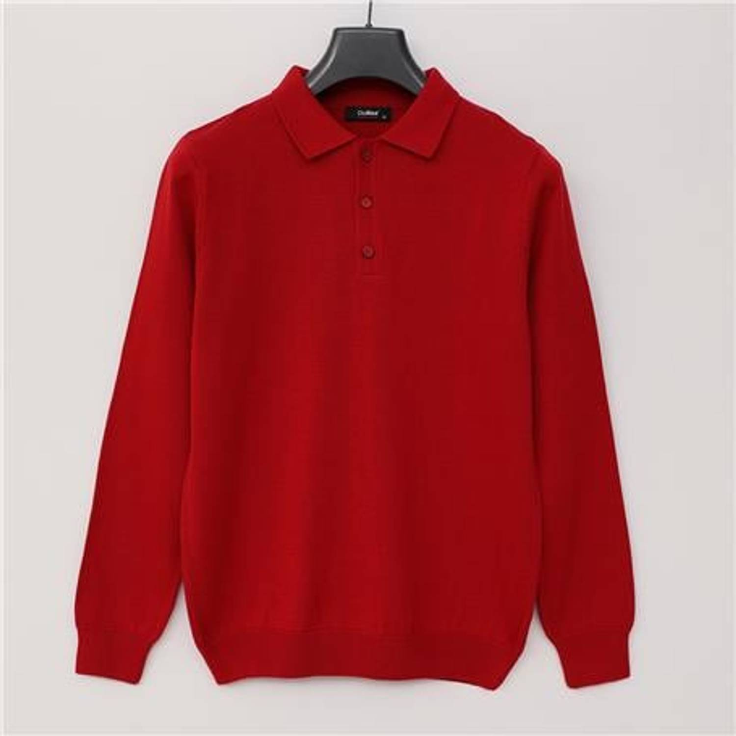 Erkek Polo Yaka Uzun Kol Triko - 180540-1 - Kırmızı