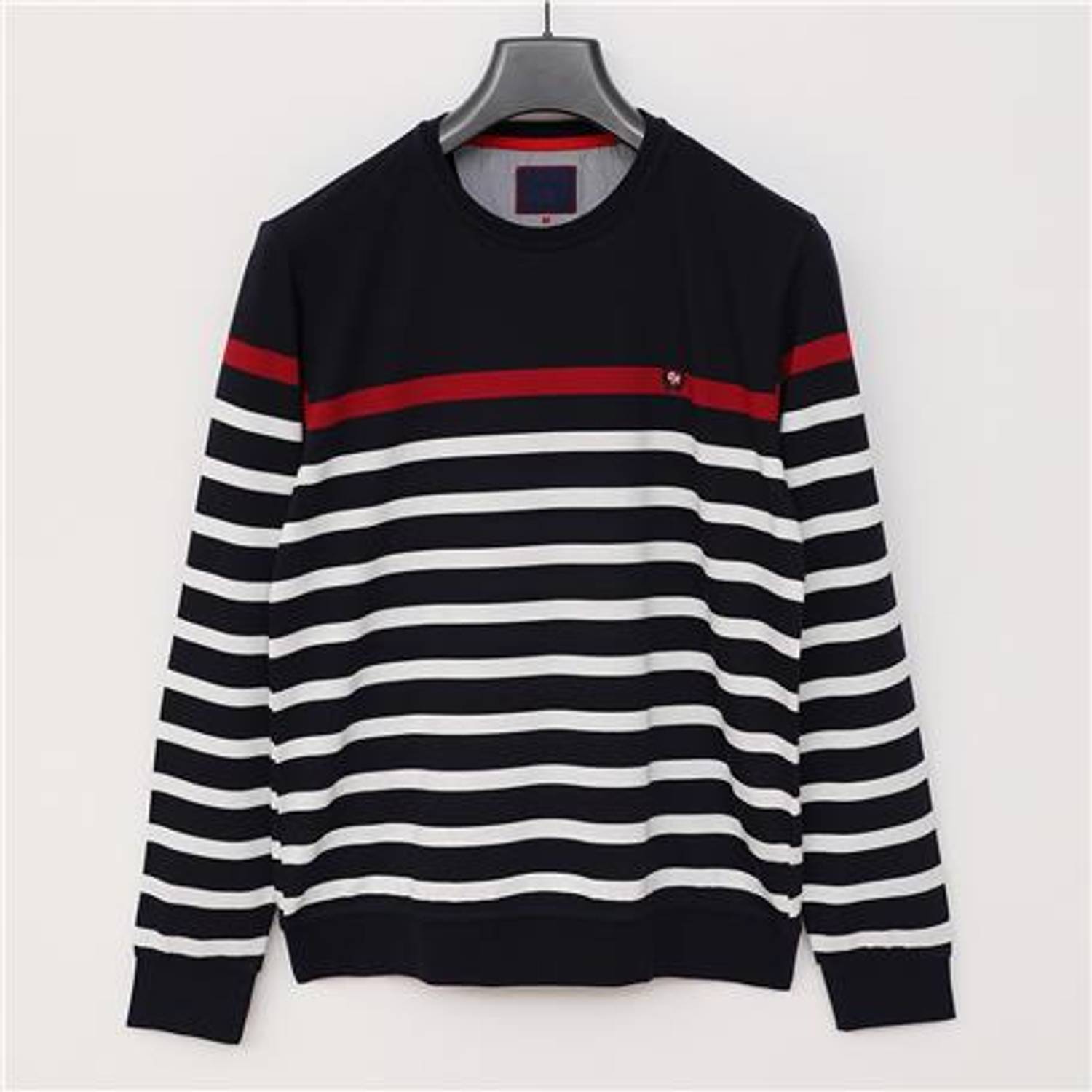 Мужской джемпер с длинным рукавом, круглым вырезом, темно-синего цвета, размер XL, L, M, XXL