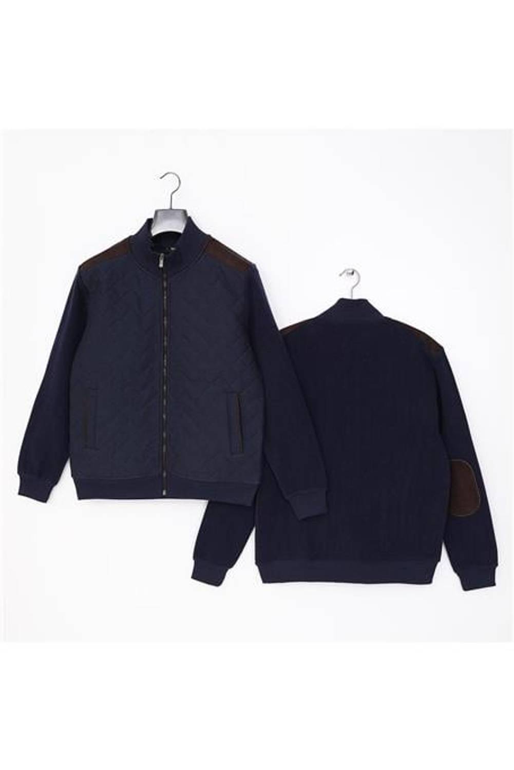 Чоловічий легкий ветровий пуховик з високим коміром MTS-8015 - темно-синій, доступний у розмірах XL, L, M, XXL