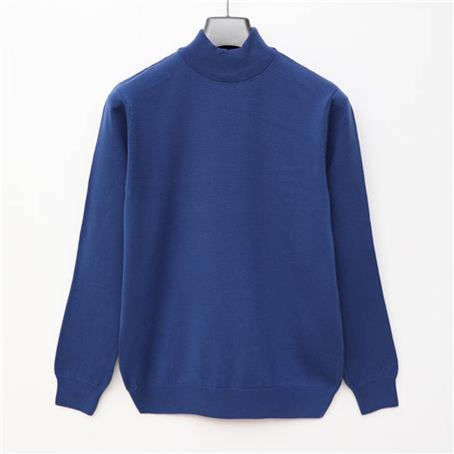 كنزة صوفية رجالية ذات ياقة مرتفعة بأكمام طويلة - لون كيبس داكن ومتوفر بمقاسات XL، L، M، XXL