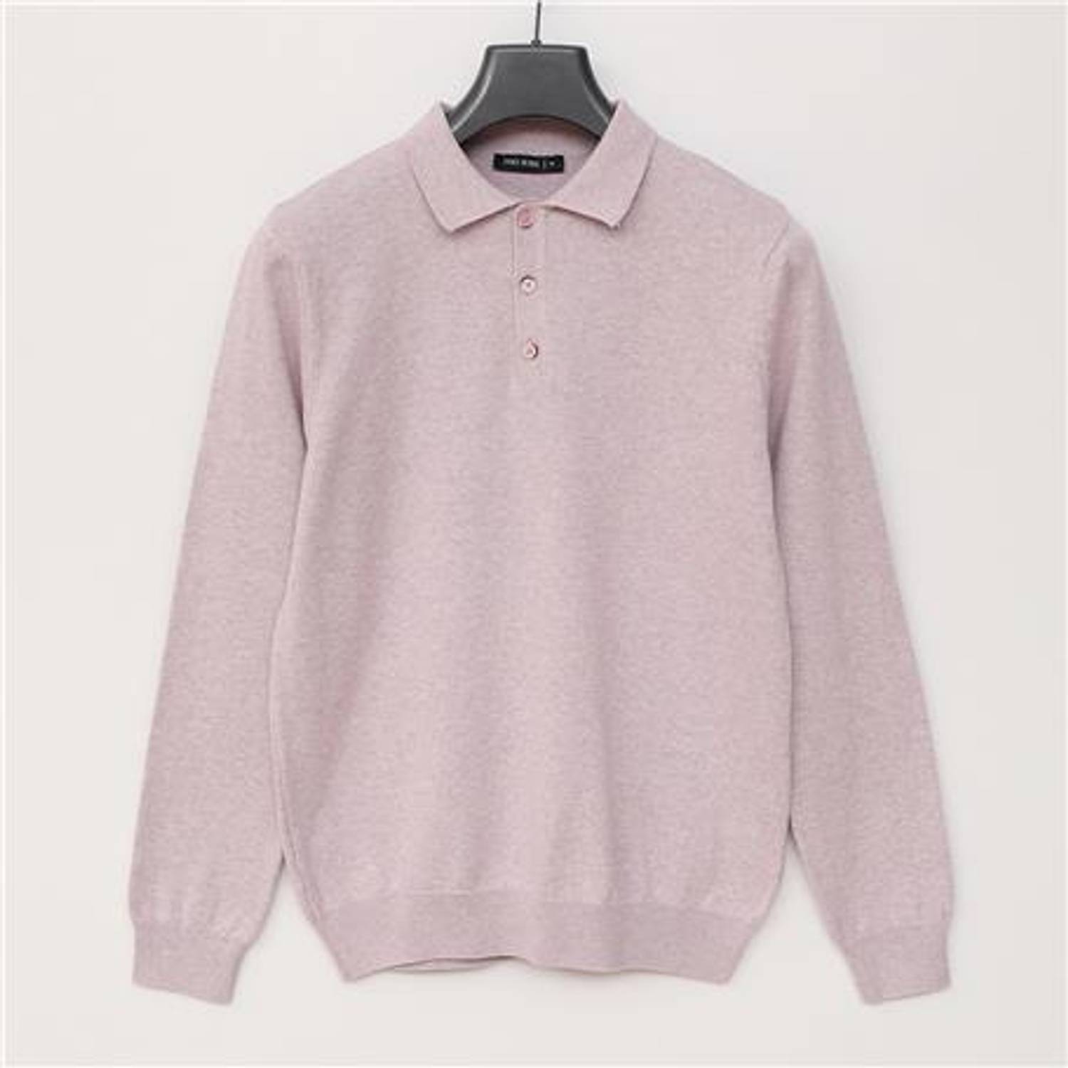 Чоловічий светр з довгим рукавом та коміром-поло, фіолетовий, розміри XL, L, M, XXL