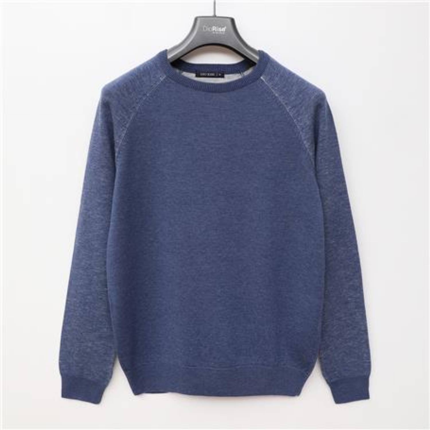 Uzun Kol Bisiklet Yaka Erkek Triko Kazak - 180780 - İndigo Melanj