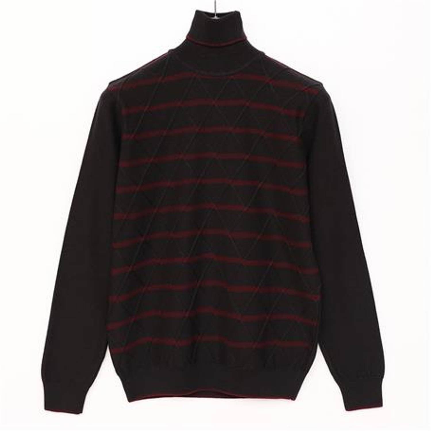 سُترة صوفية للرجال ذات ياقة صياد طويلة الأكمام - 189232 - باللون الأسود