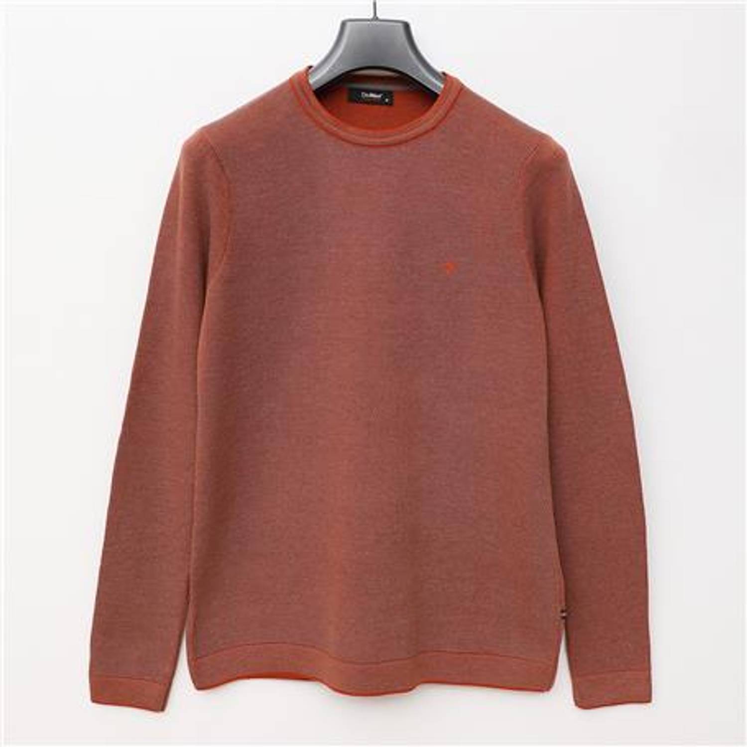 Чоловічий довгий рукав темно-синій трикотажний светр 189072 - коричневий