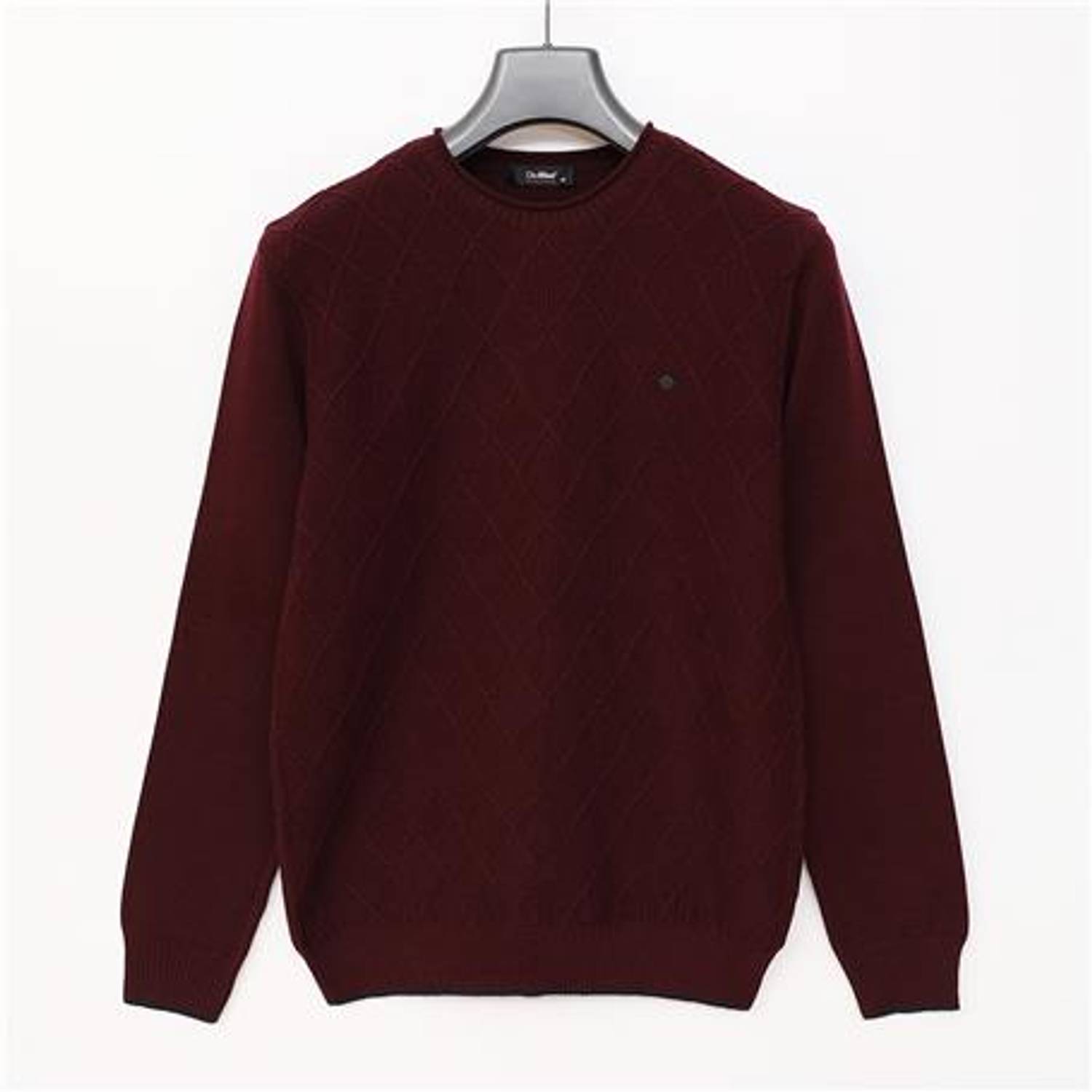 Erkek Uzun Kol Bisiklet Yaka Triko Kazak - 189399 - Koyu Bordo