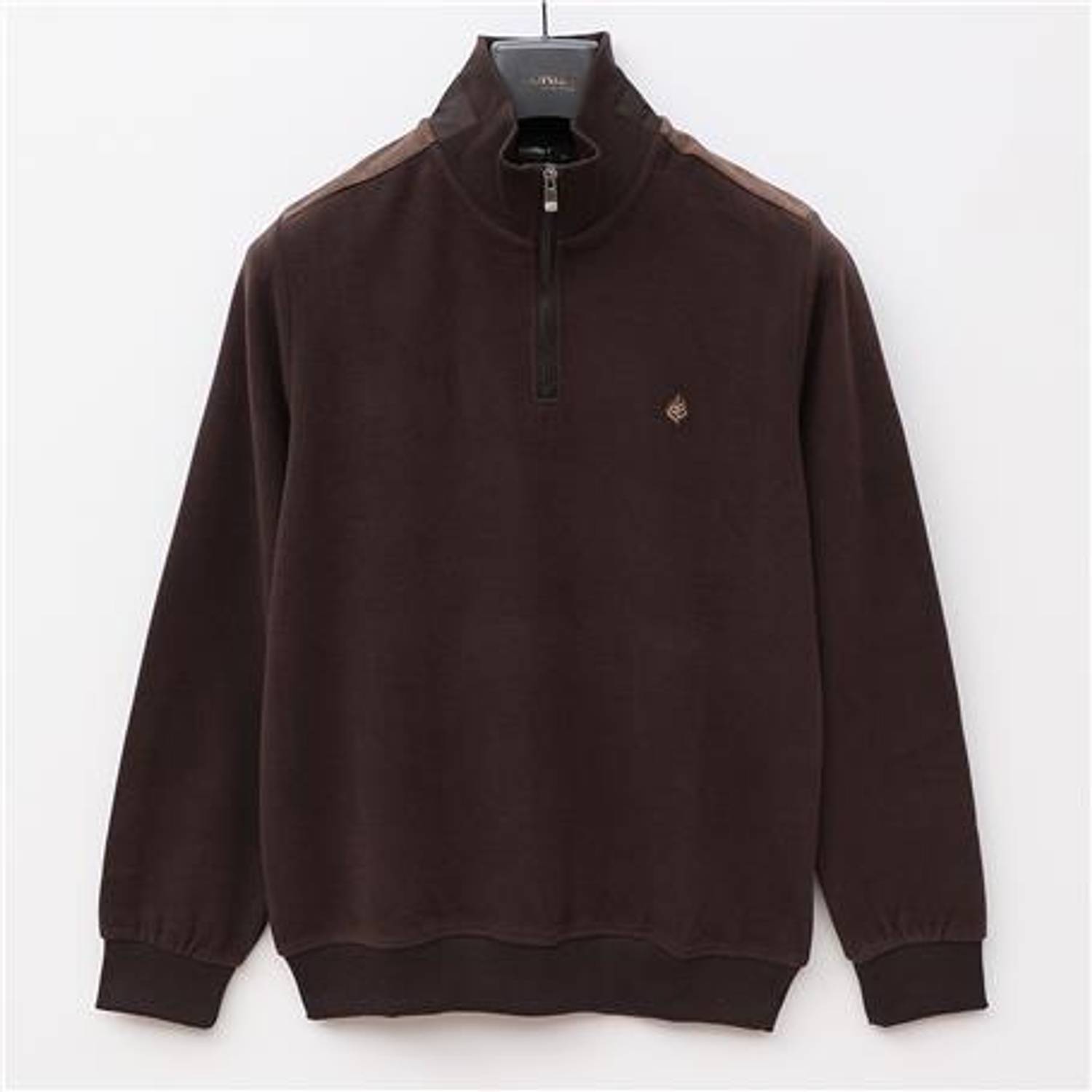 Uzun Kol Yarı Fermuarlı Erkek Sweat - PPS-4205 - Kahverengi