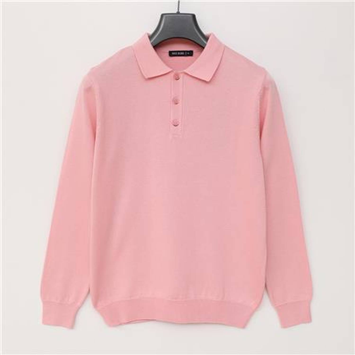 Erkek Polo Yaka Uzun Kol Triko - 180540 - Açık Pembe