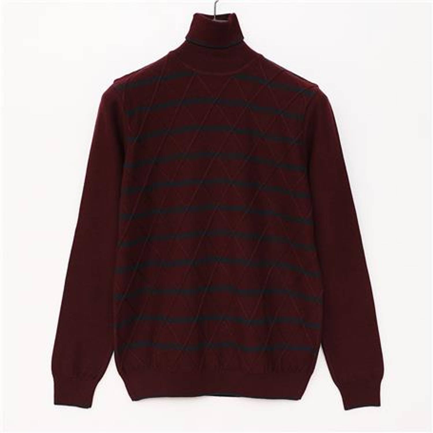 Erkek Uzun Kol Balıkçı Yaka Triko Kazak - 189232 - Koyu Bordo