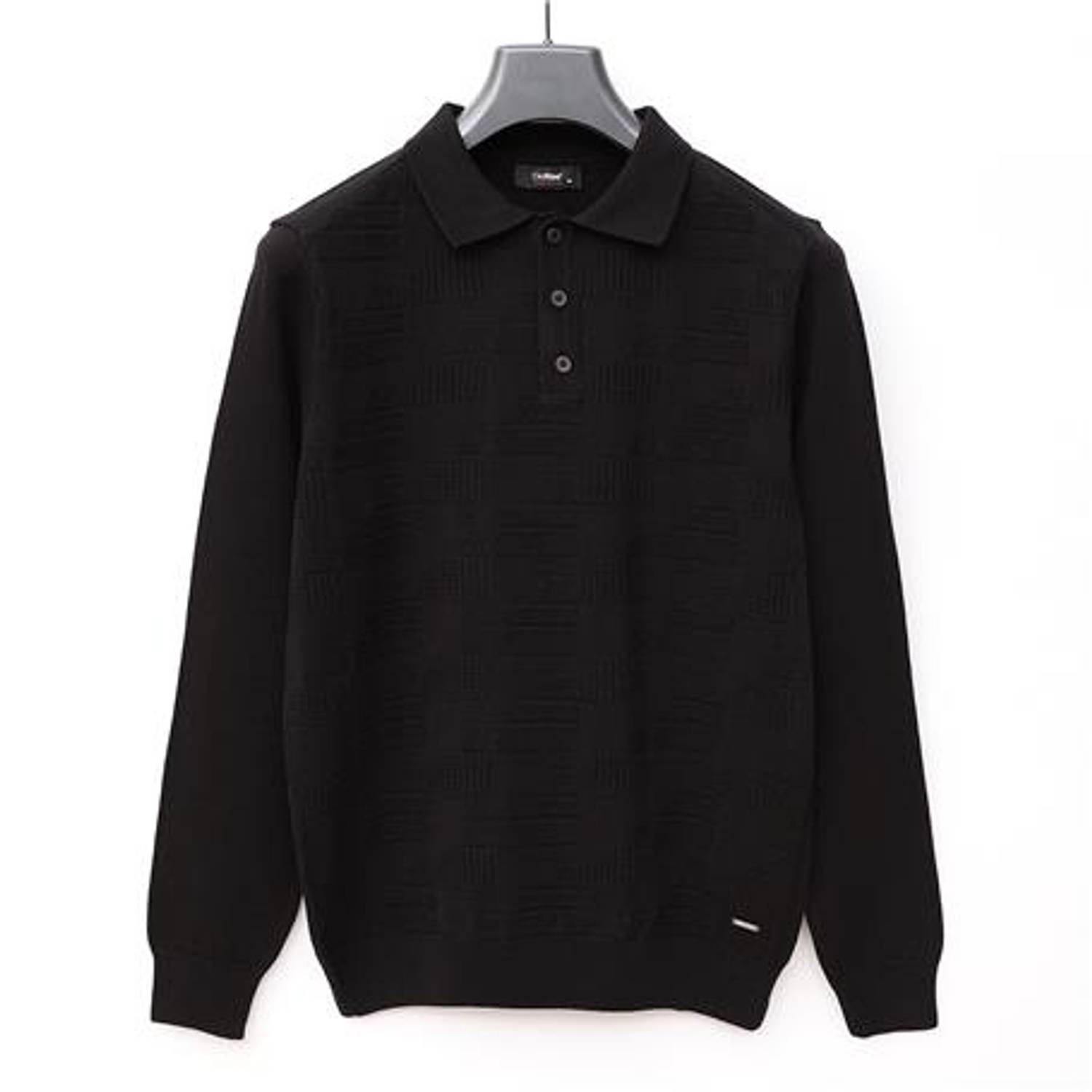 Мужской поло с длинным рукавом Slim Fit 189404 черного цвета