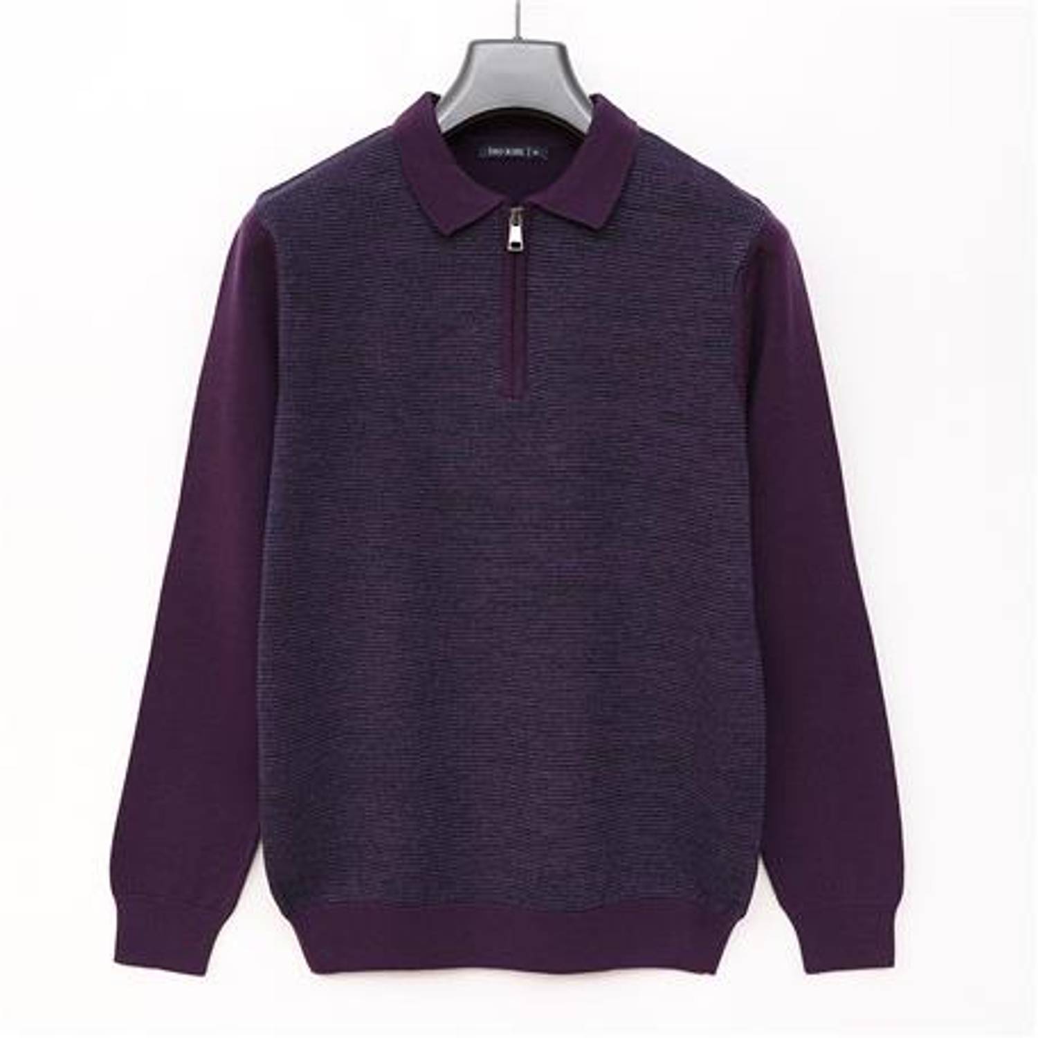 Поло-светр для чоловіків з довгим рукавом, розмір XL-L-M-XXL, колір винний та темно-синій