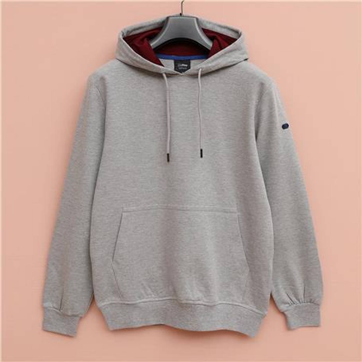 سويت شيرت رجالي ذو أكمام طويلة مع كبوشن - SWT-220 - رمادي مائل