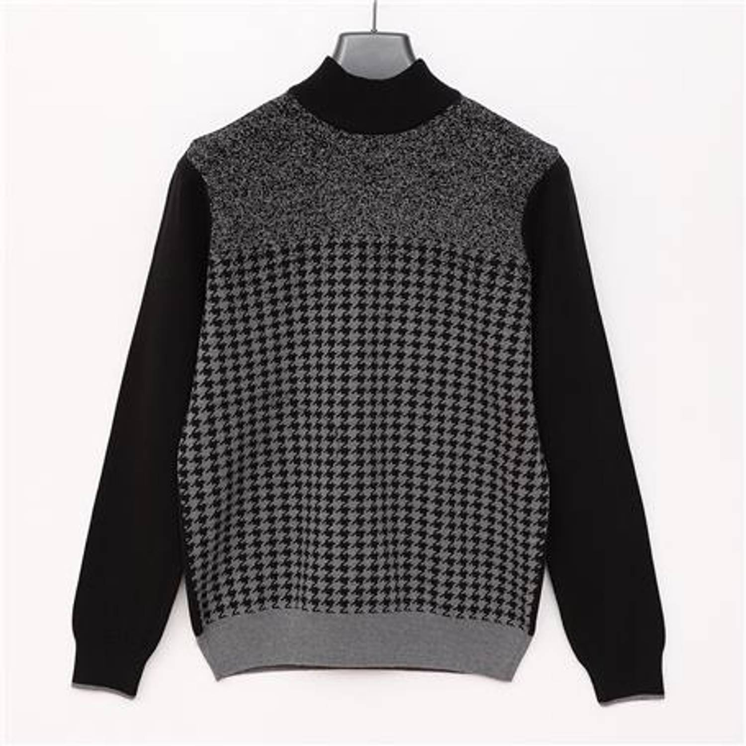 Erkek Yarım Balıkçı Yaka Uzun Kol Triko Kazak - 189282 - Siyah