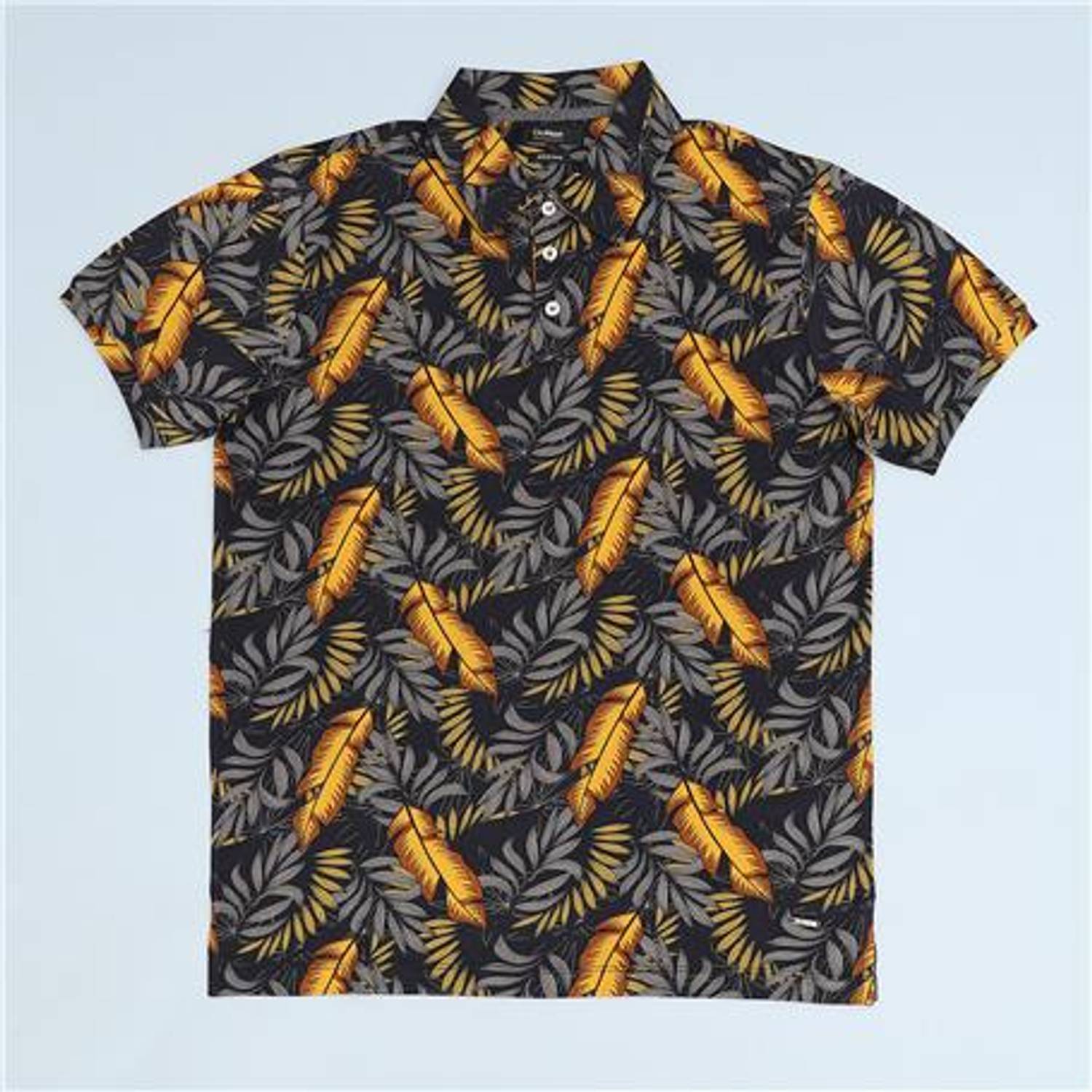 Erkek Polo Yaka Penye Pike Kısa Kol Tişört - PLD-456-T - Siyah