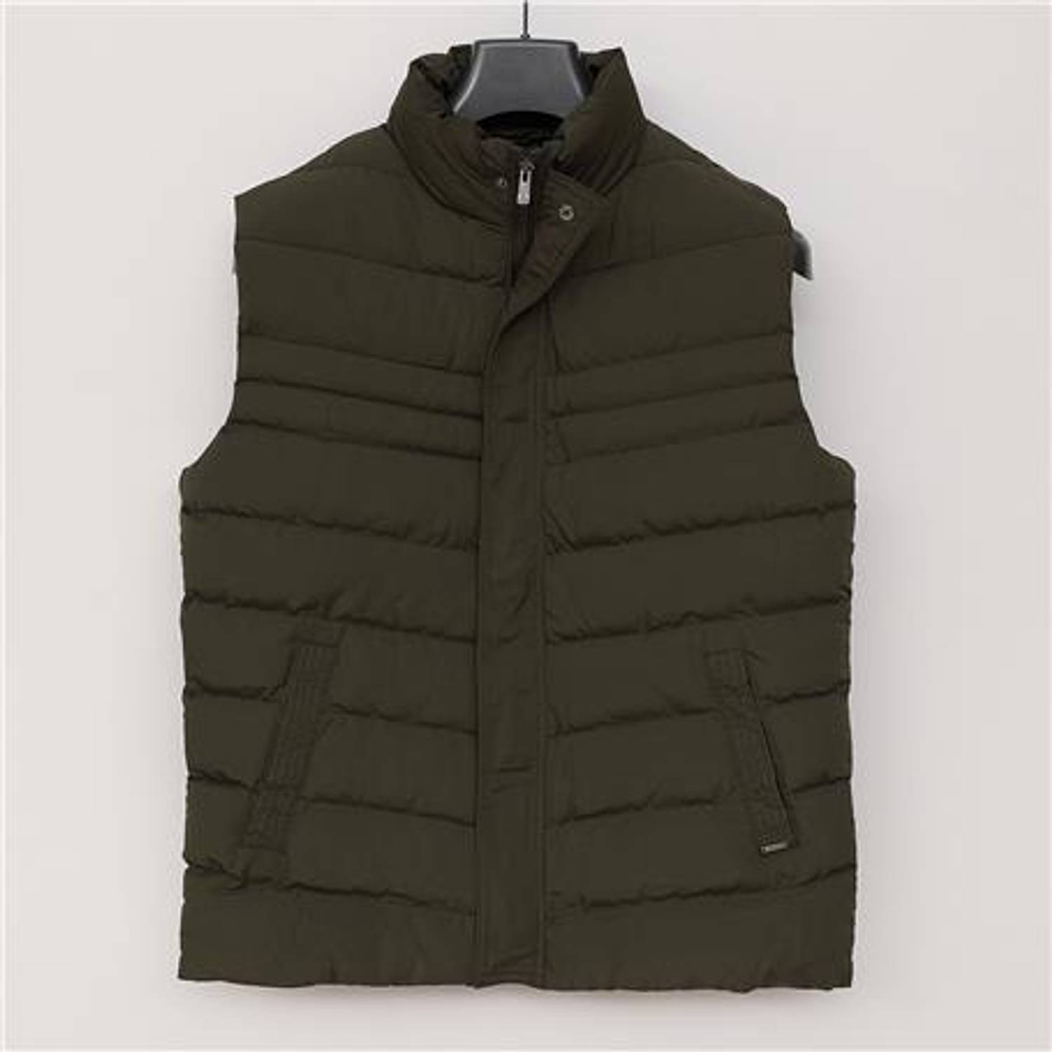 Erkek Dik Yaka Rüzgar Geçirmez Şişme Spor Yelek - 21501 - Haki