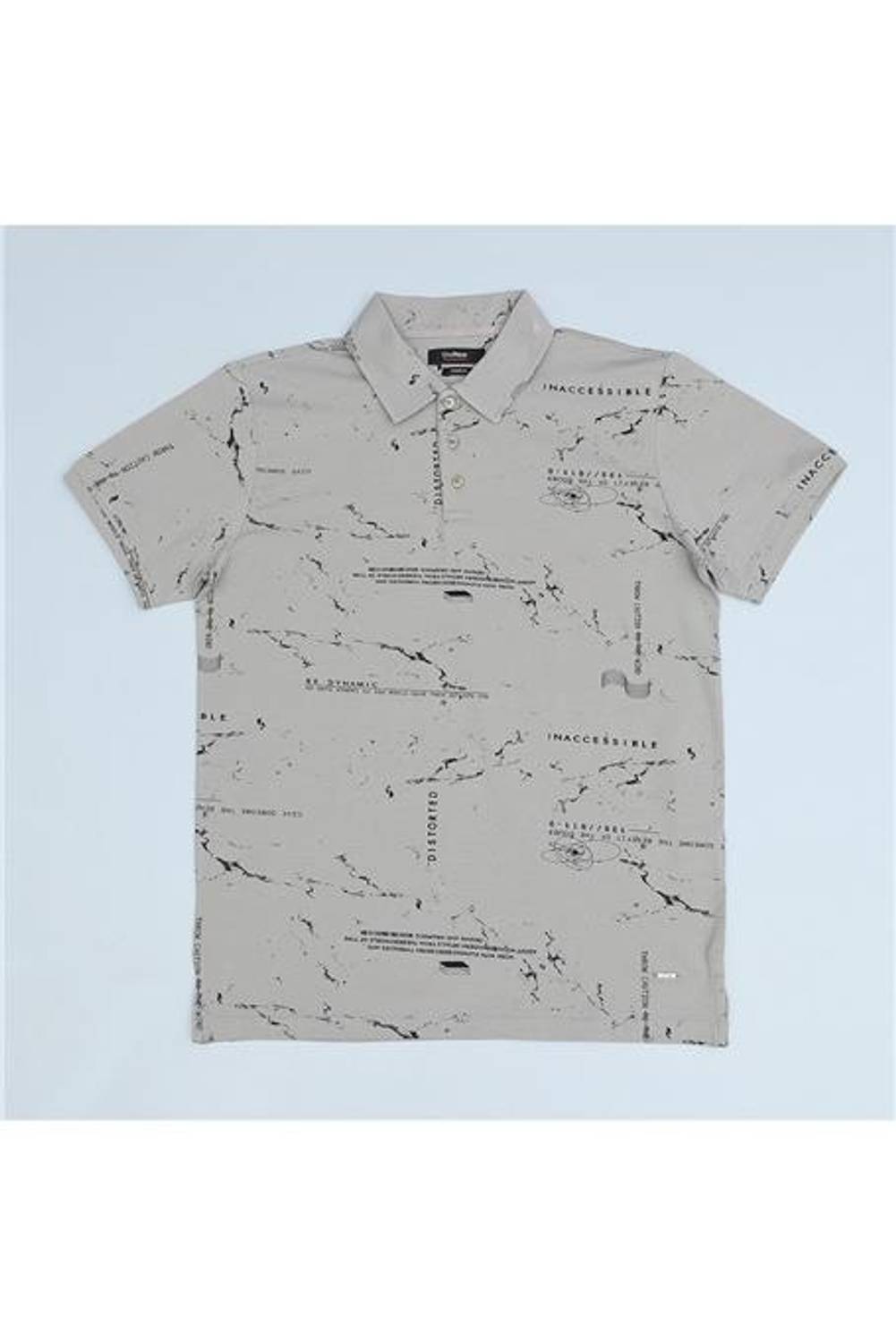 Erkek Polo Yaka Penye Süprem Kısa Kol Gri Tişört - PSD-168-T - Gri