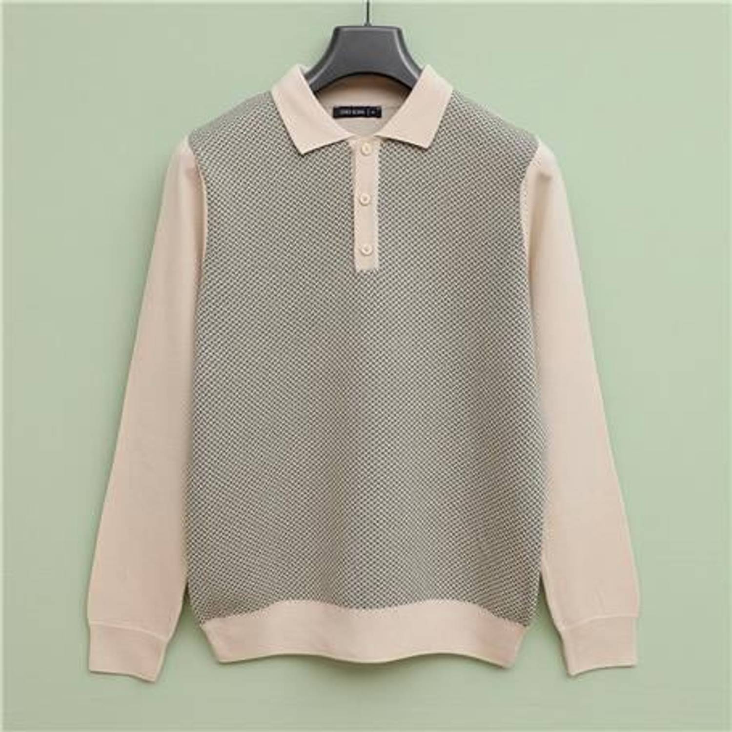 Erkek Polo Yaka Uzun Kol Triko Kazak - 180552 - Kemik