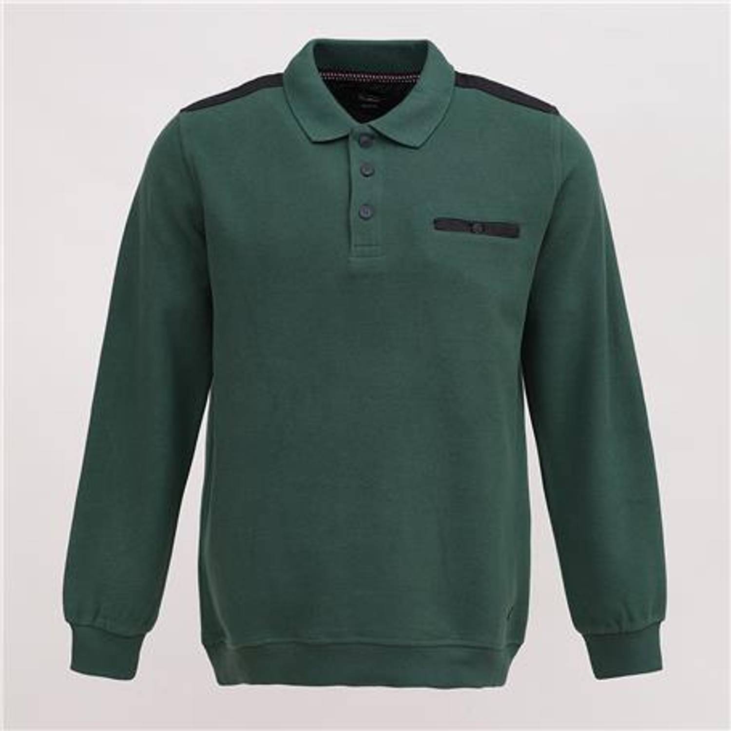 Мужская толстовка с длинным рукавом и воротником-поло, цвет нефть, размеры XL, L, M, XXL