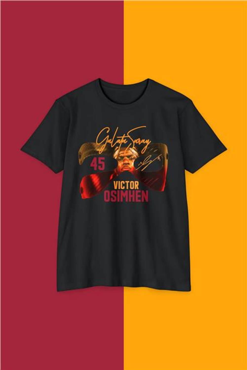Футболка с принтом Victor 0Simhen Маска Галацарай черная, размеры S-2XL