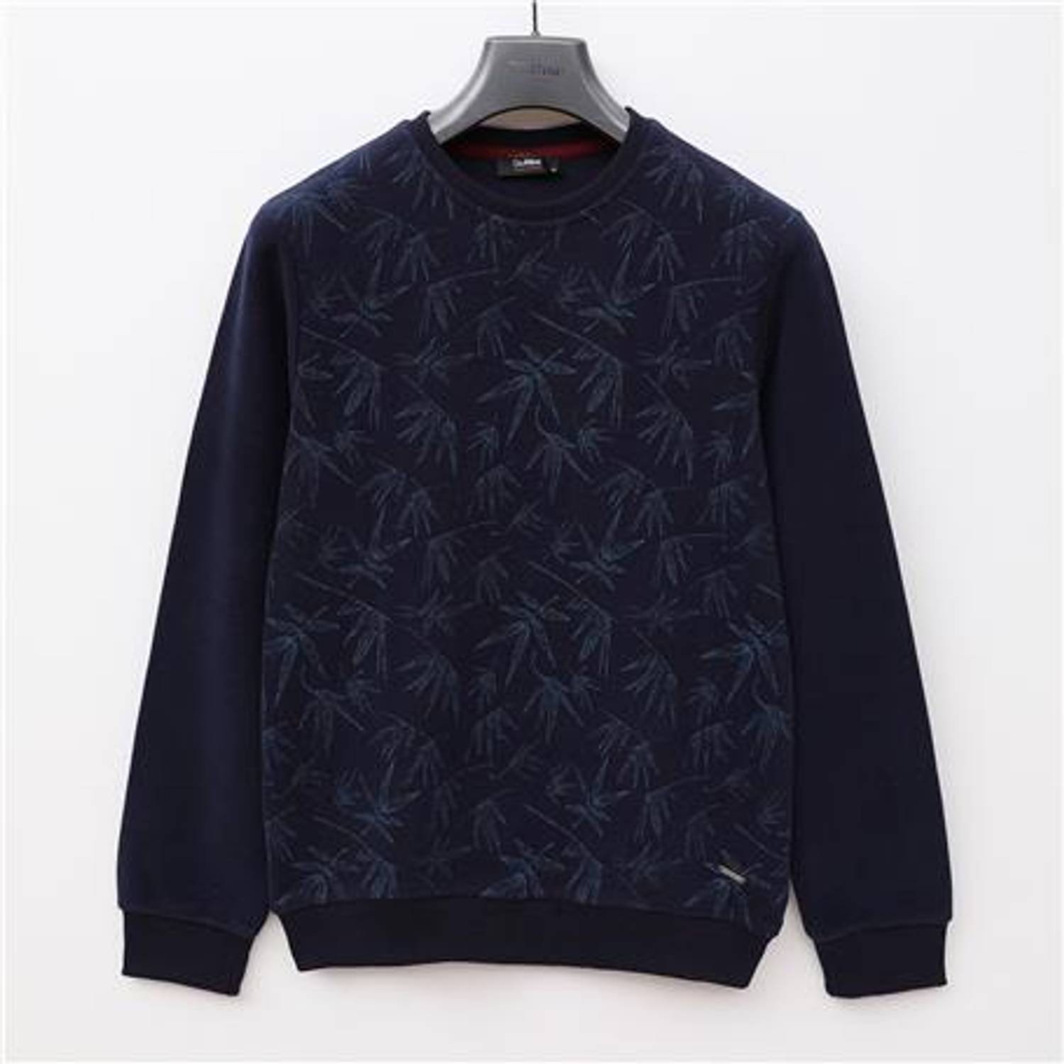 Мужской свитер с печатью, длинный рукав, цвет темно-синий, размеры: XL, L, XXL, M