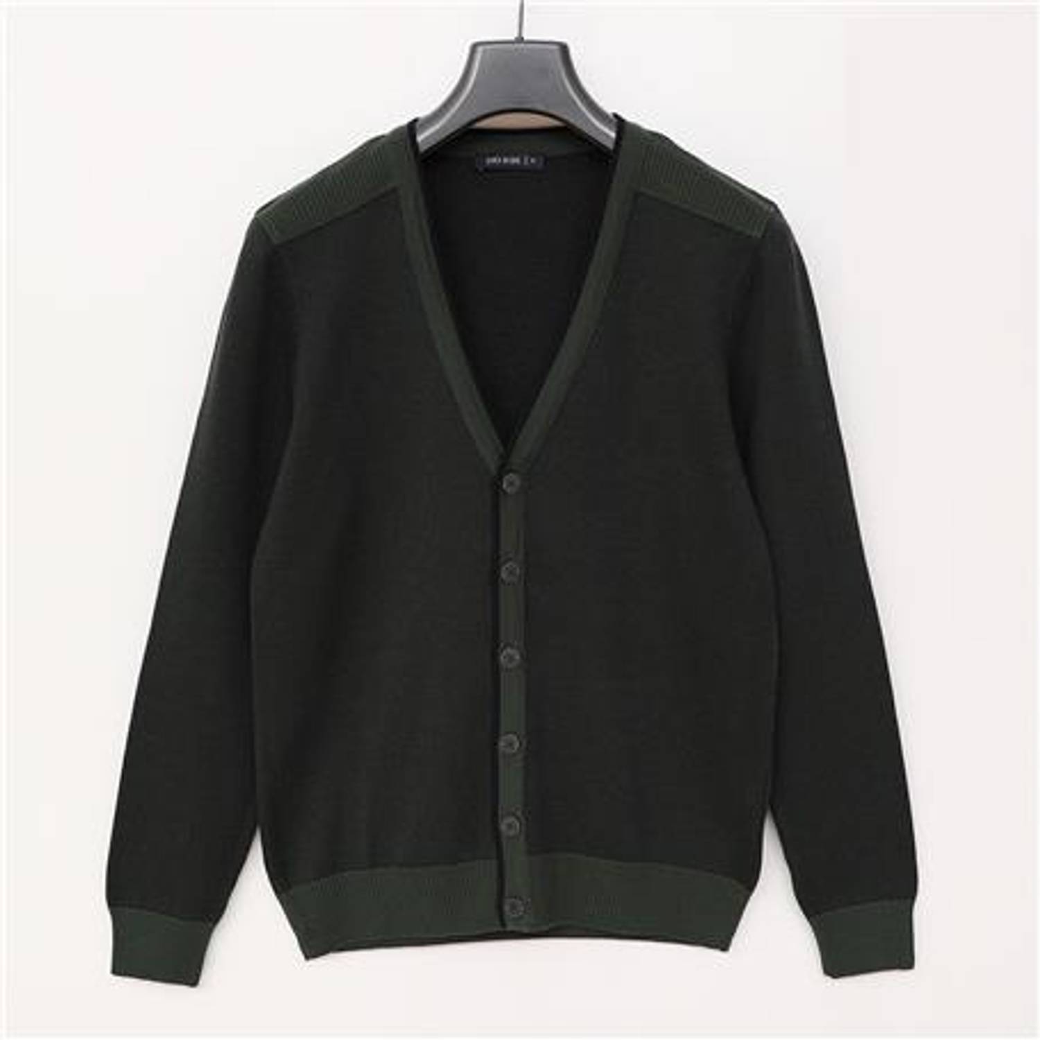 Чоловіча бавовняна в'язана кофта з гудзиками, зелена, розміри XL, L, M, XXL