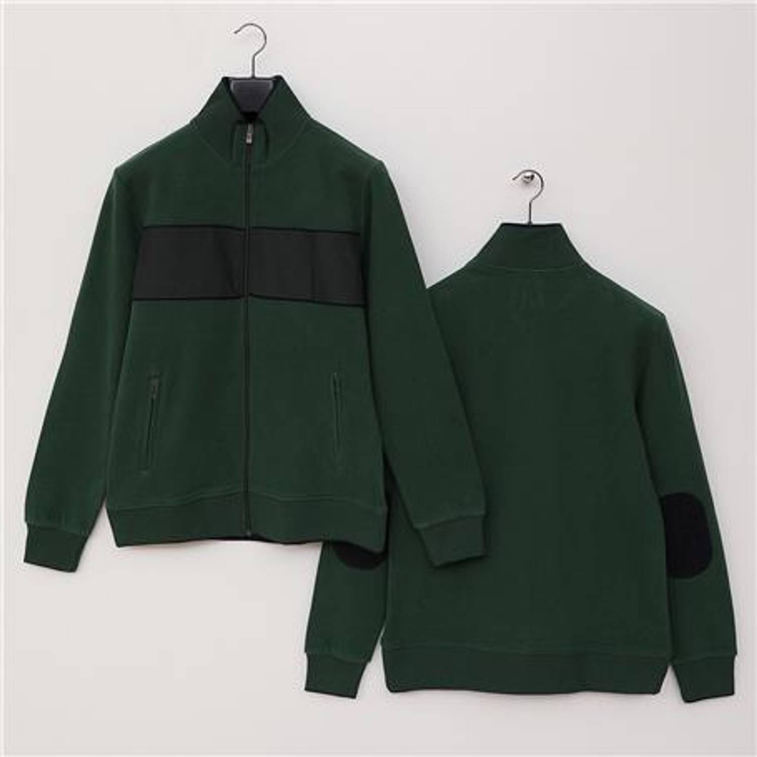 معطف رجالي بتصميم مريح ومقص مريح بحافة مضلعة - MTS-8014 - زيتوني