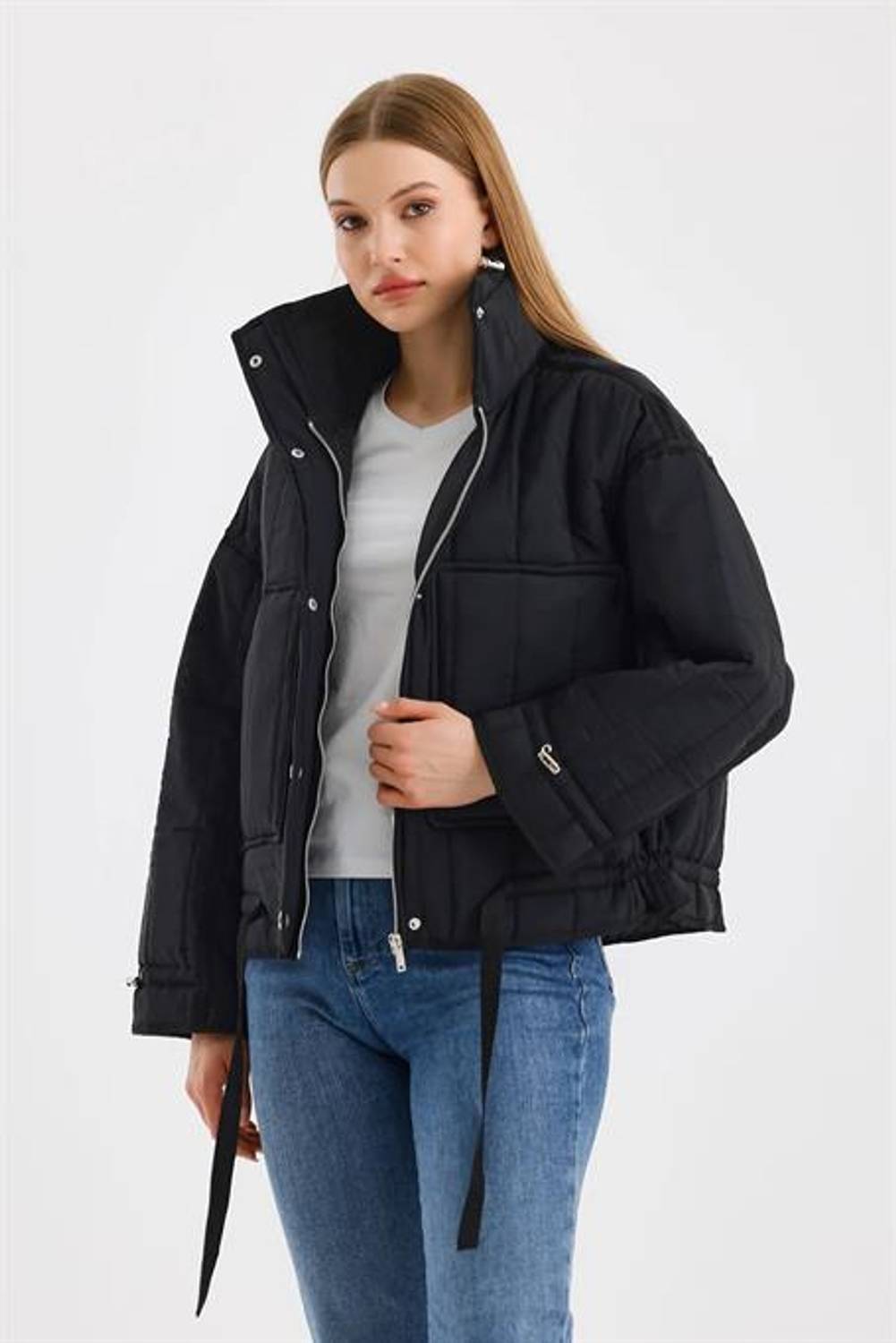 Kadın Ray Dikiş Kapitone Zr Mont - ZR1999.003 - SİYAH