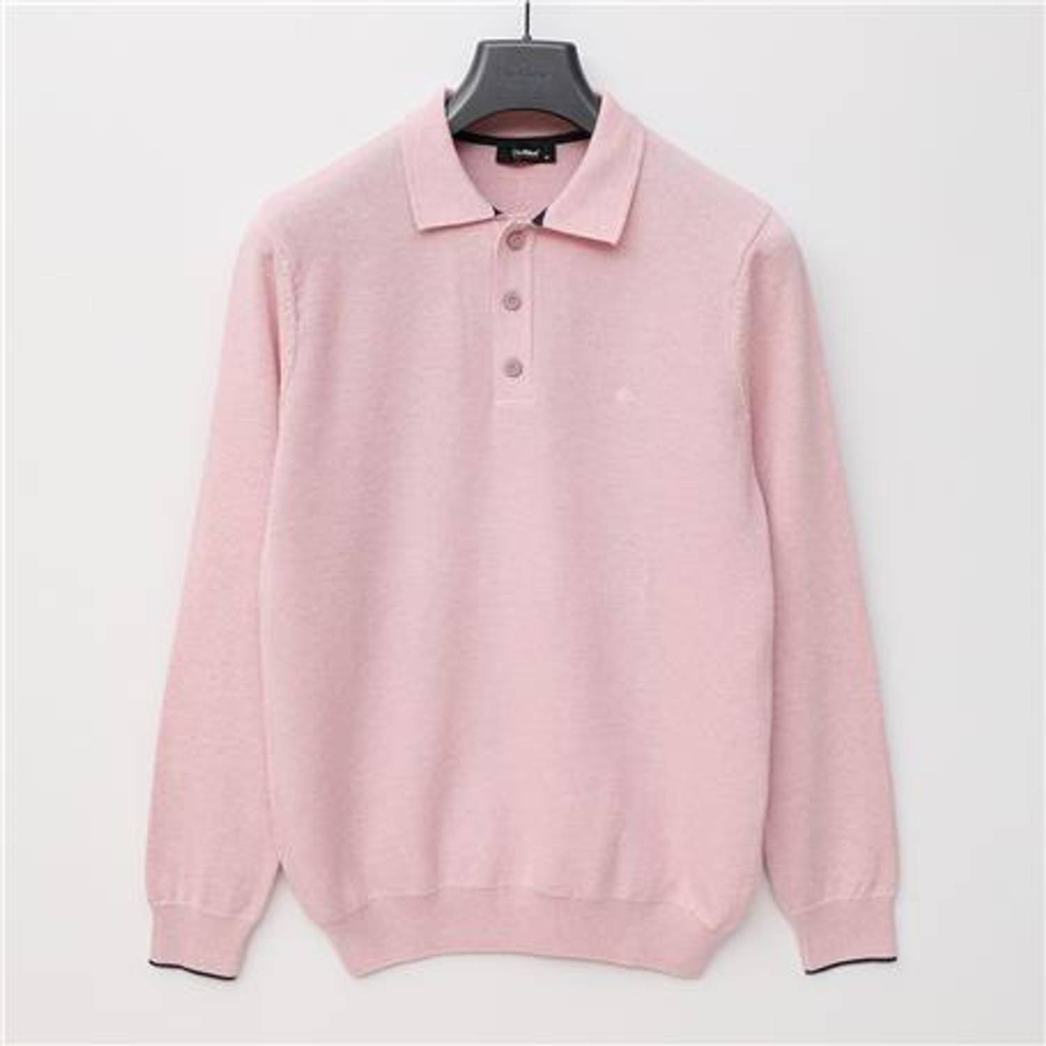 Erkek Polo Yaka Uzun Kol Triko Kazak - 189090 - Pembe Melanj