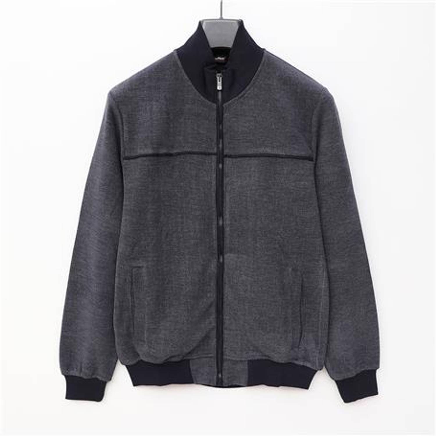 Мужской свитер-жакет с длинным рукавом MTS-8012, темно-синий с меланжем серого, размеры XL, L, M, XXL