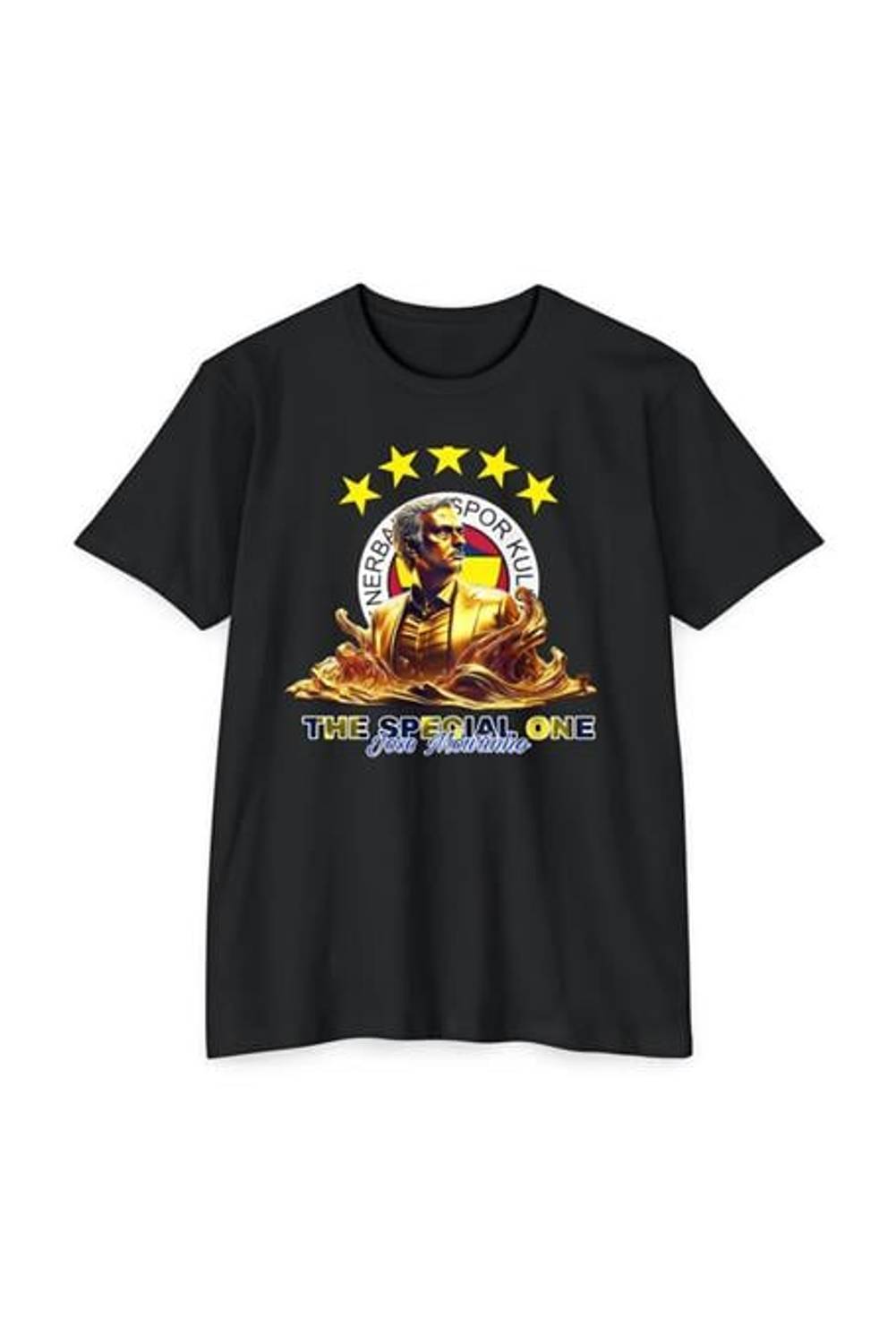 تيشيرت بجودة عالية بتصميم خاص لجماهير خوسيه مورينيو باللون الأسود لدعم فريقك بأناقة