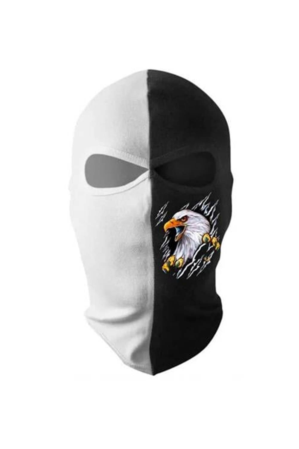 قناع مشجع بطباعة بالأبيض والأسود - اللون الأبيض والبرتقالي بحجم موحد