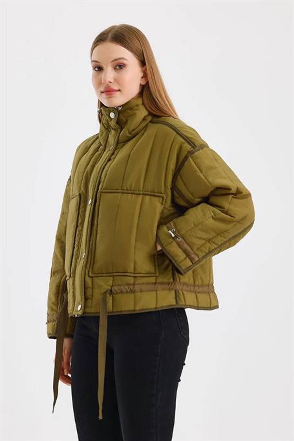 Kadın Ray Dikiş Kapitone Zr Mont - ZR1999.001 - YEŞİL