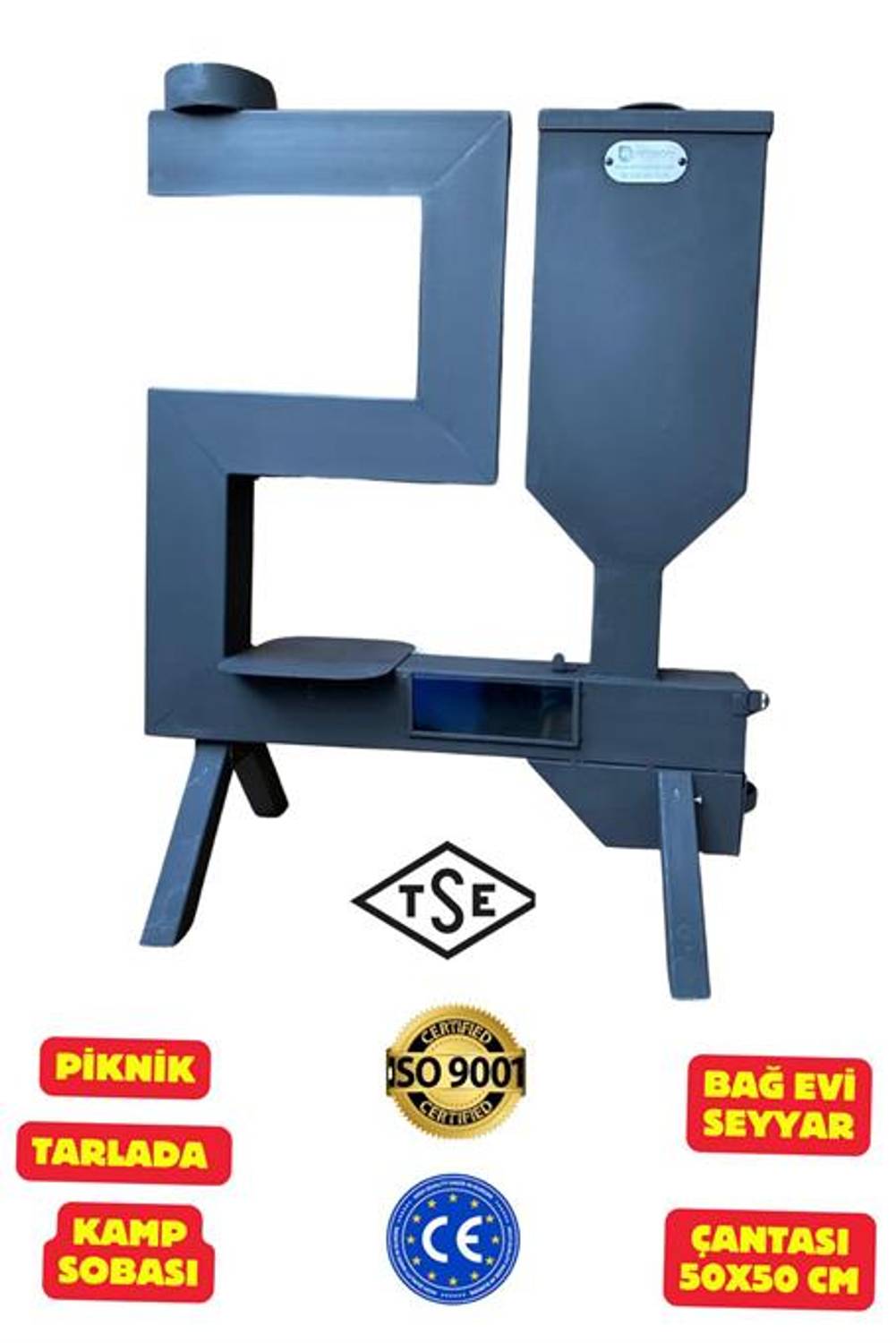 Біосан розумна пелетна піч - велика, сертифікована, з 2-річною гарантією, витривала до 800°C, ідеальна для використання в наметах та контейнерах.