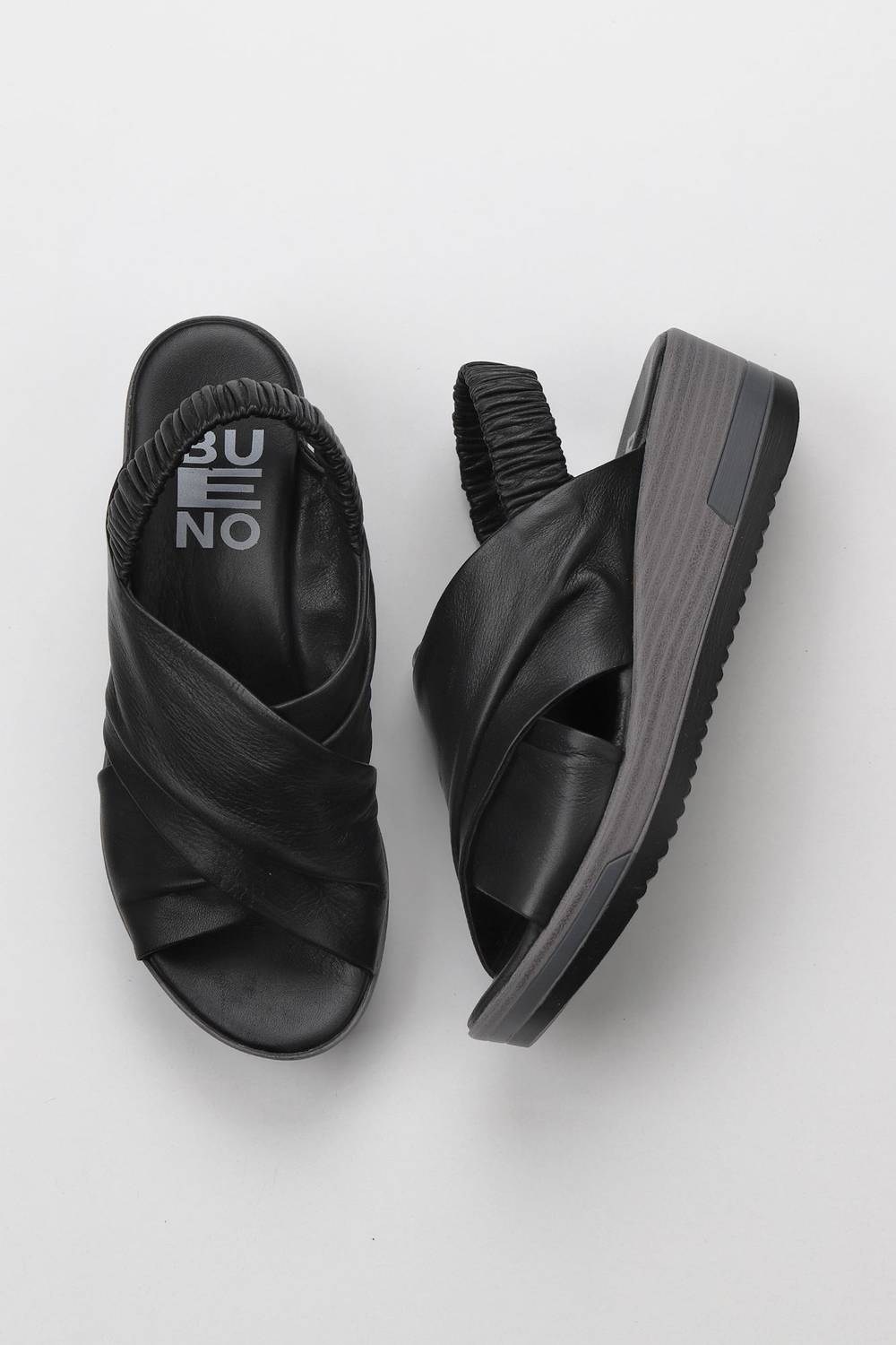 Женские сандалии на платформе Bueno Shoes, кожа, высота каблука 5 см, доступны в белом, черном, желтом, темном табачном, табачном и розовом цветах