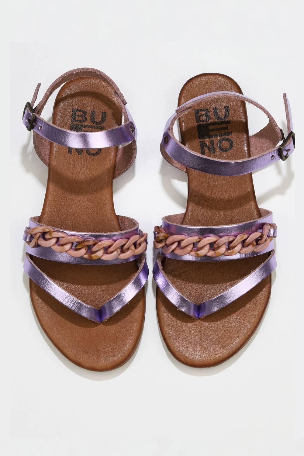 Жіночі сандалі Bueno 01WU7406 з шкіри, 2 см підбори, кольори: сірий, пудровий, помаранчевий, синій, розміри: 36-42