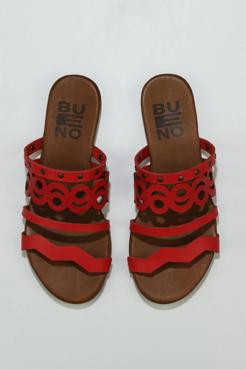 Женские шлепанцы Bueno, кожаные, 2 см, термо-стелька, размеры 37-40, цвета: белый, красный, табак