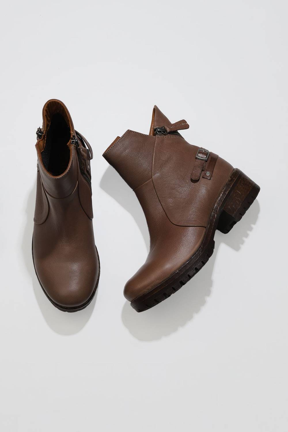 Ботильйони Bueno для жінок, високий каблук 4 см, шкіра, текстиль, різні кольори: візон, бордо, хаки, чорний, розміри 35-42