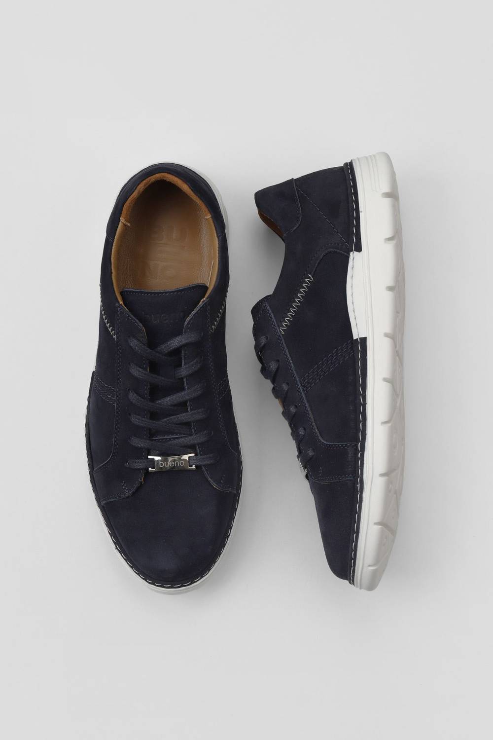 Мужские повседневные туфли Bueno, кожаные, высота каблука 3 см, размеры 40-45, цвета: серый, темно-синий, табачный