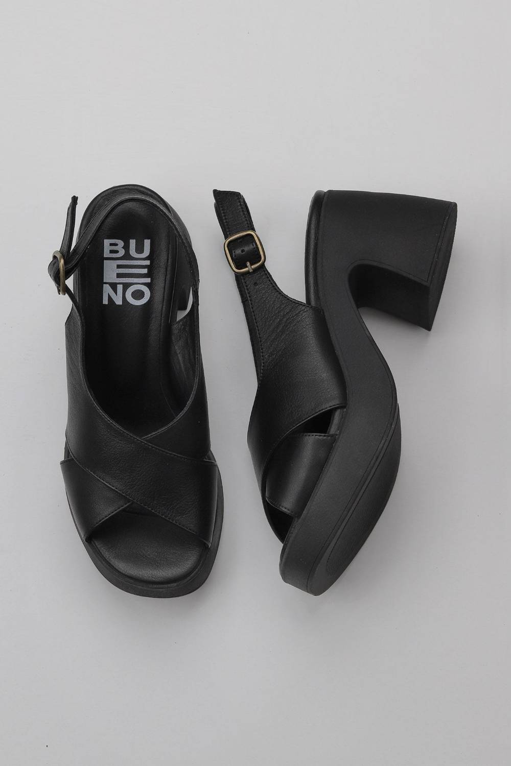 Жіночі туфлі на високому каблуці Bueno 01WY12202, шкіра, висота каблука 8 см, доступні в кольорах: фіолетовий, чорний, жовтий, зелений, екру