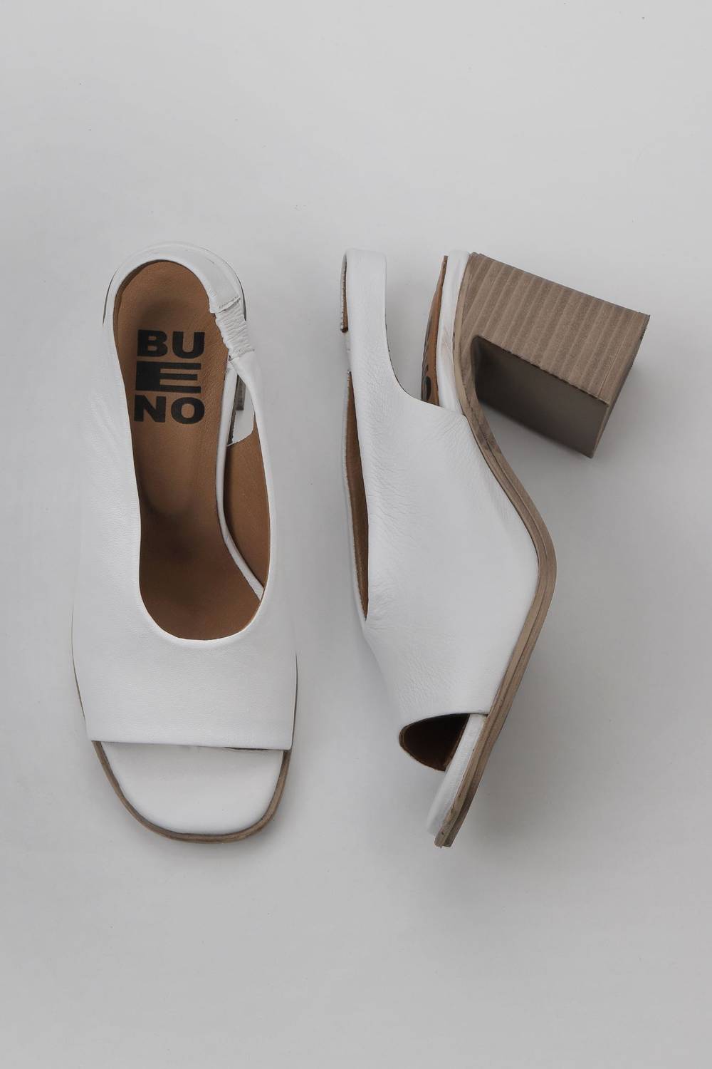 Туфлі Bueno жіночі на підборах сандалі зі шкіри, 8 см каблук, в розмірах 36-42, кольори: зелений, білий, чорний