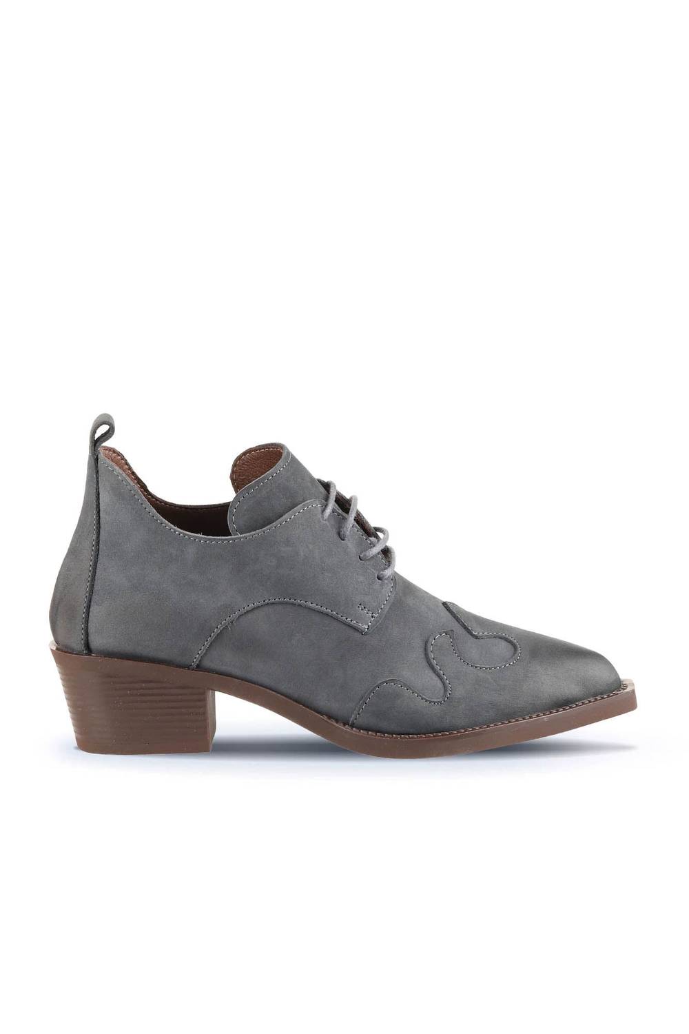 Женские ботинки на каблуке Bueno 01WD4002 из нубука, кожаная подкладка, высота каблука 4,5 см, размеры 36-41, цвет: серый, светло-коричневый