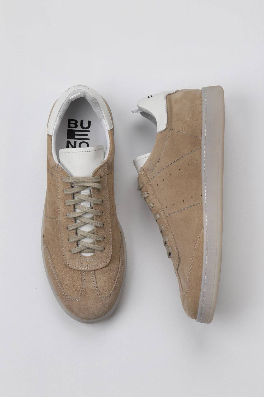 Чоловічі шкіряні туфлі Bueno з низьким каблуком 3 см, доступні в розмірах 40-45 та кольорах сіро-блакитний, світло-коричневий, світло-оливковий