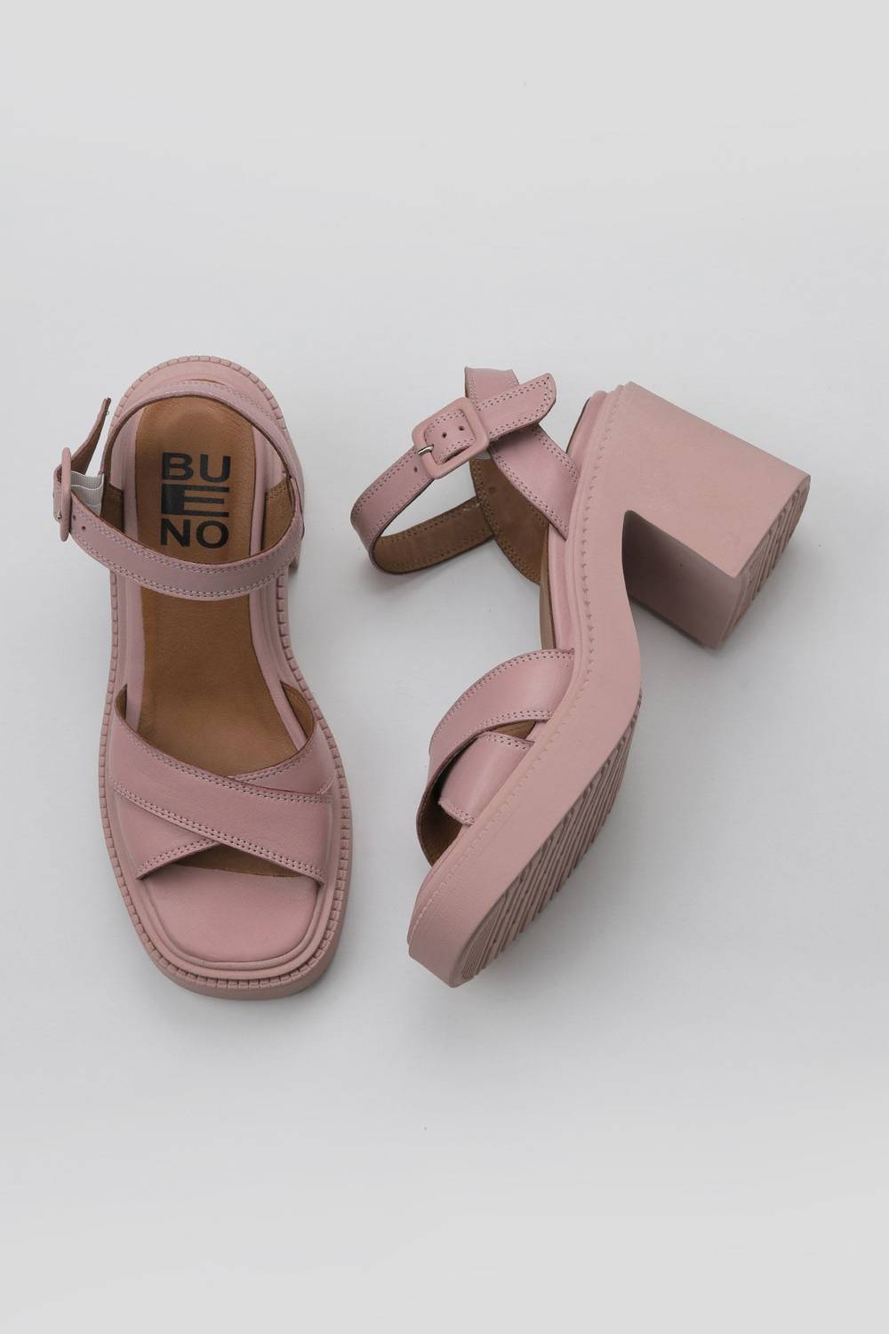 Женские туфли Bueno на высоком каблуке, кожа, высота каблука 9 см, цвет: розовая замша, черно-оранжевая кожа, черная кожа, табачная кожа, размеры 36-41